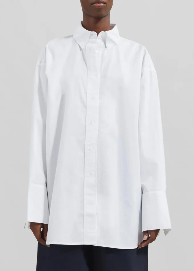 Clothing Women The Frankie Shop Remain Oversized Shirt 8211 Bright White
