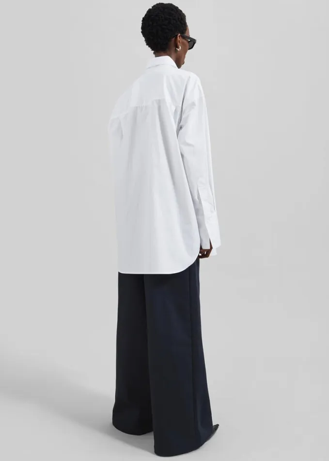 Clothing Women The Frankie Shop Remain Oversized Shirt 8211 Bright White