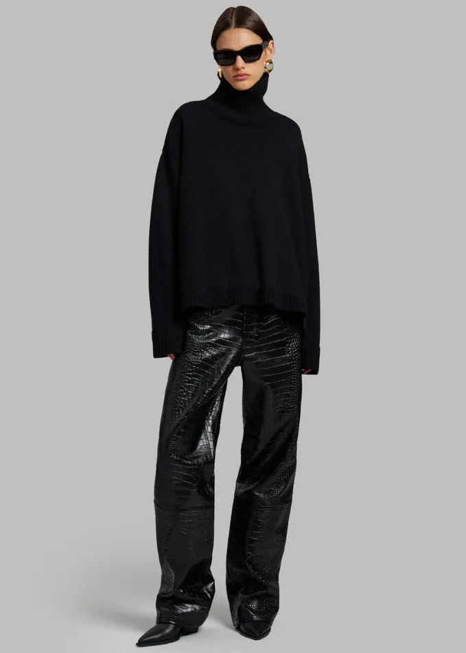 Clothing Women The Frankie Shop Rhea Trapeze Turtleneck 8211 Black