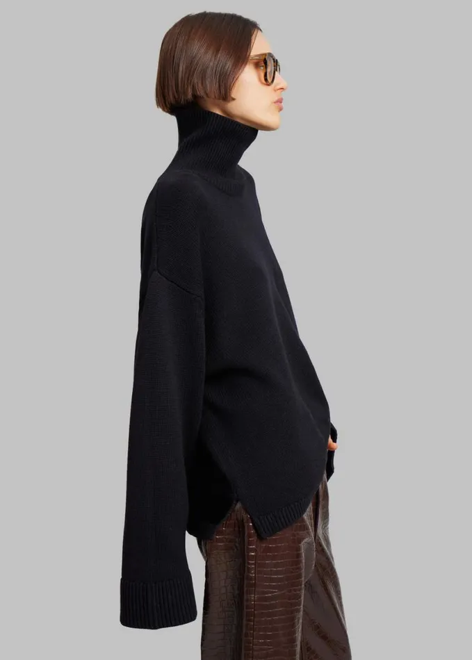 Clothing Women The Frankie Shop Rhea Trapeze Turtleneck 8211 Black