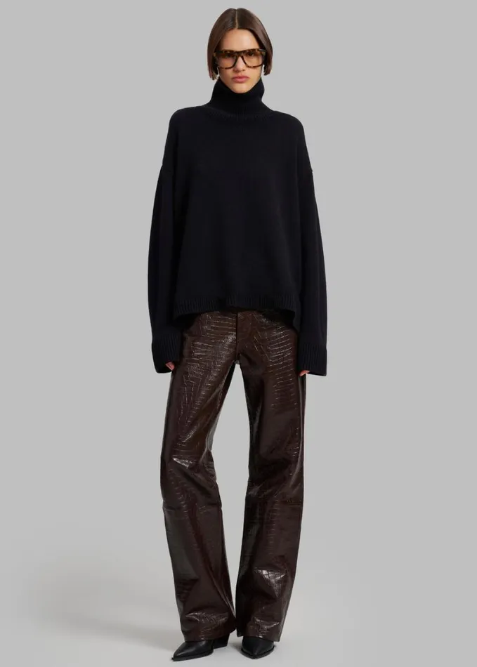 Clothing Women The Frankie Shop Rhea Trapeze Turtleneck 8211 Black