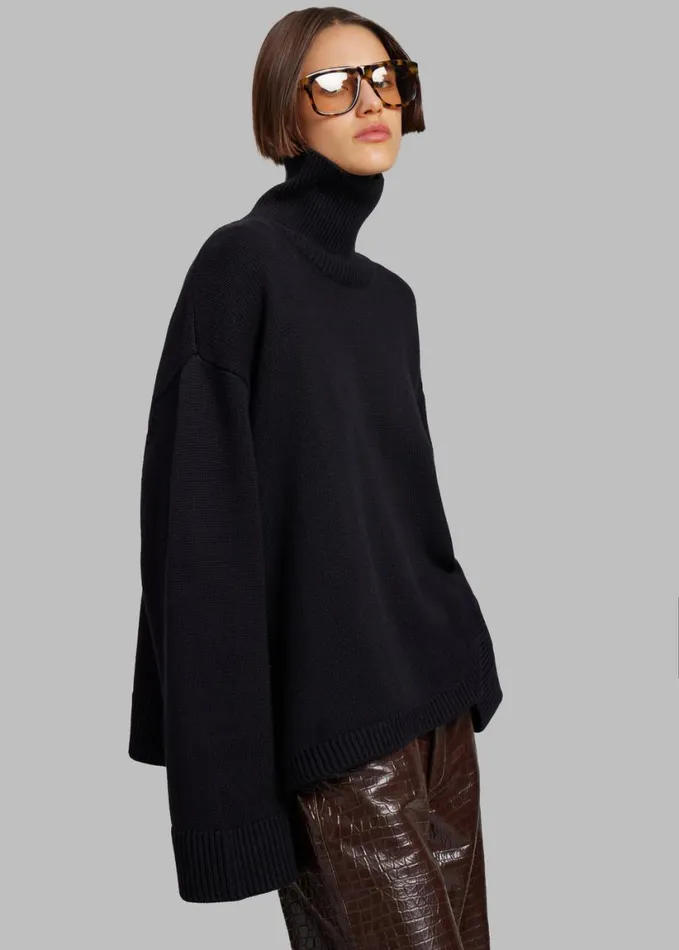 Clothing Women The Frankie Shop Rhea Trapeze Turtleneck 8211 Black