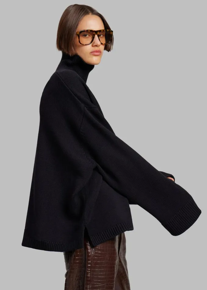 Clothing Women The Frankie Shop Rhea Trapeze Turtleneck 8211 Black