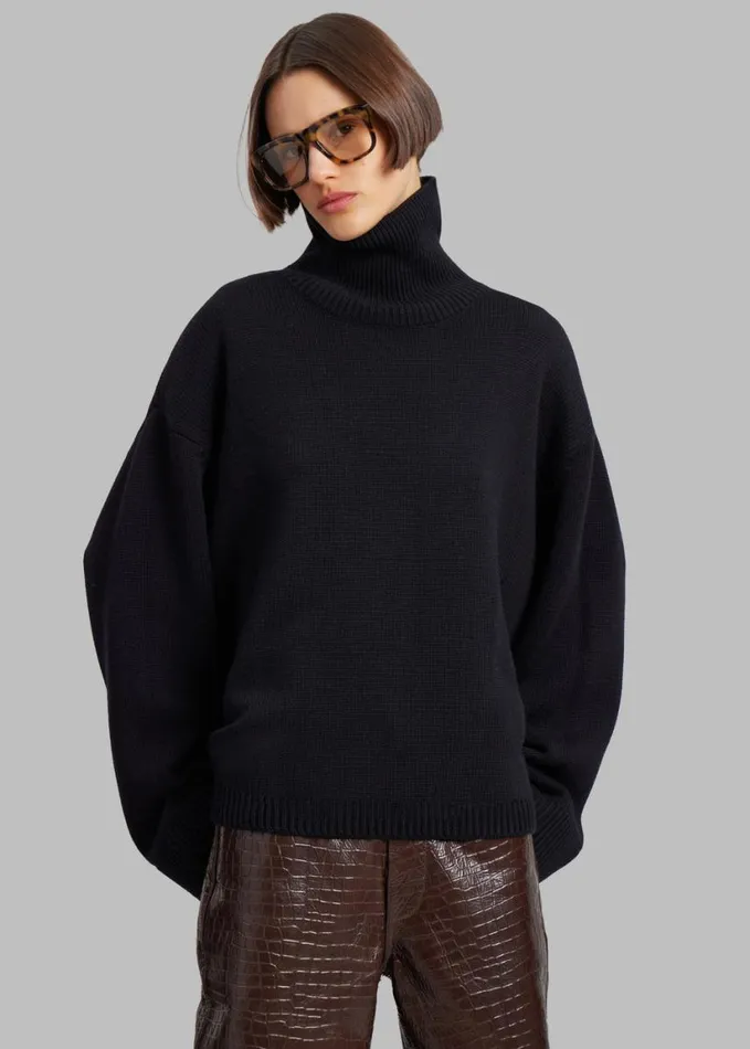 Clothing Women The Frankie Shop Rhea Trapeze Turtleneck 8211 Black