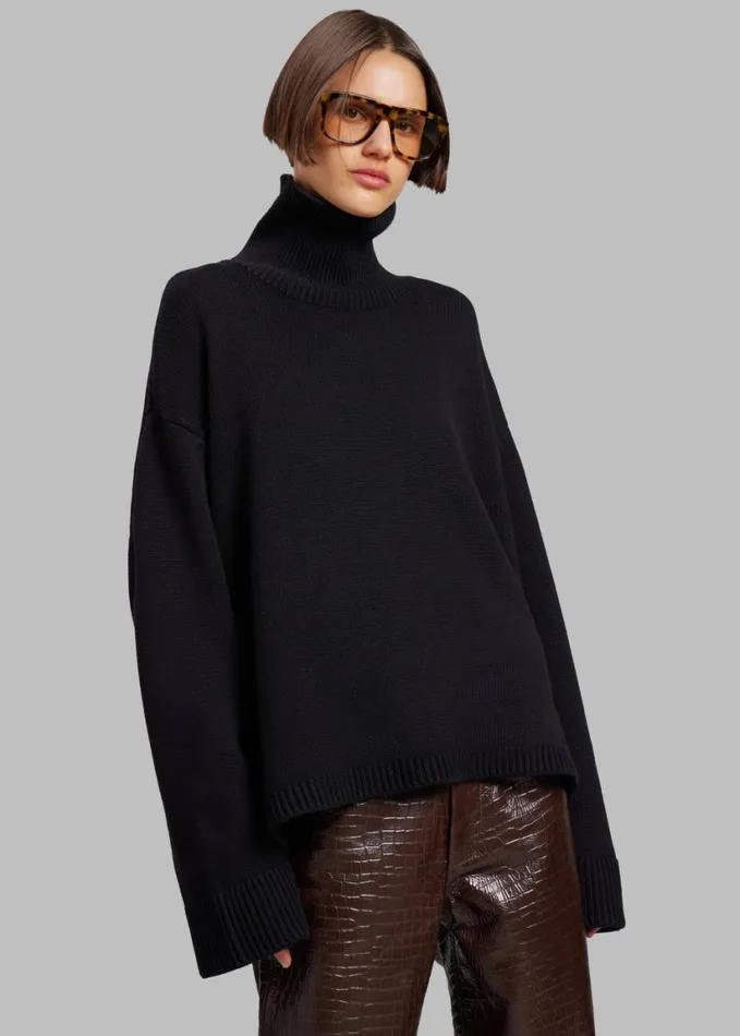 Clothing Women The Frankie Shop Rhea Trapeze Turtleneck 8211 Black