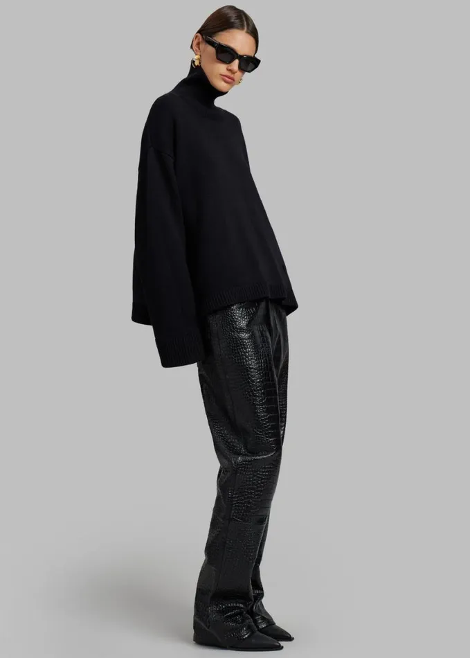 Clothing Women The Frankie Shop Rhea Trapeze Turtleneck 8211 Black