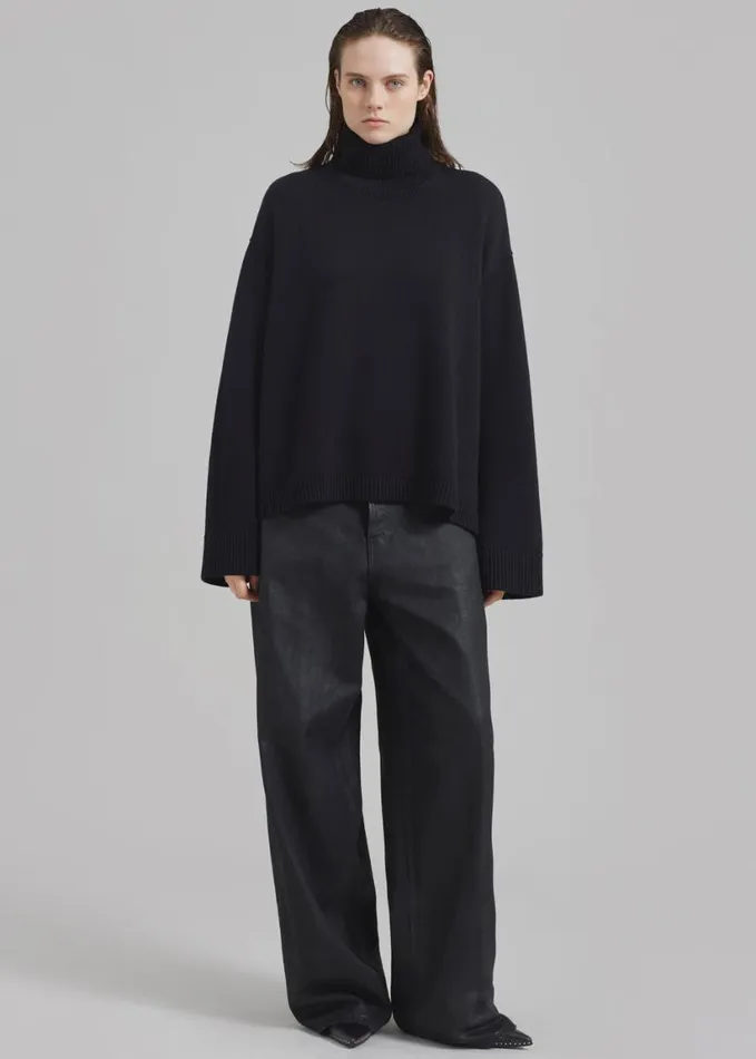 Clothing Women The Frankie Shop Rhea Trapeze Turtleneck 8211 Black