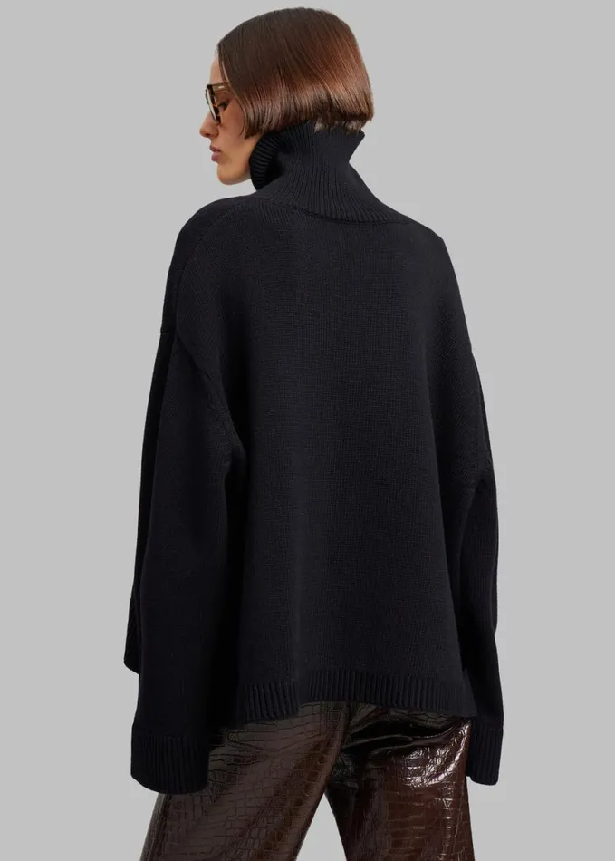 Clothing Women The Frankie Shop Rhea Trapeze Turtleneck 8211 Black