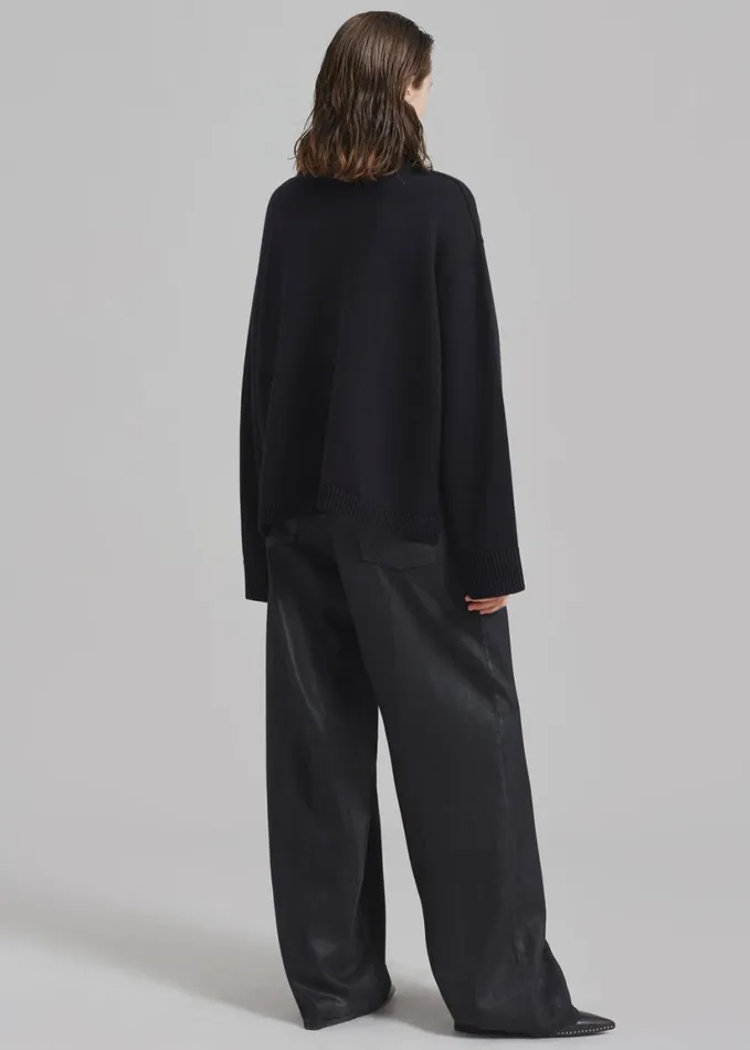 Clothing Women The Frankie Shop Rhea Trapeze Turtleneck 8211 Black