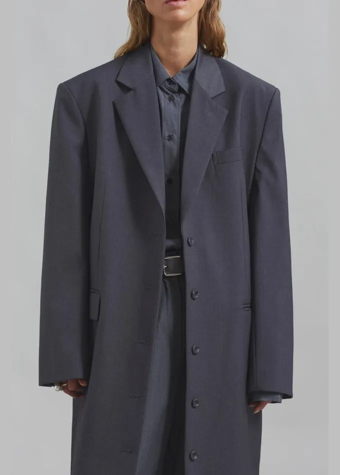 Clothing Women The Frankie Shop Robinson Long Coat 8211 Grey