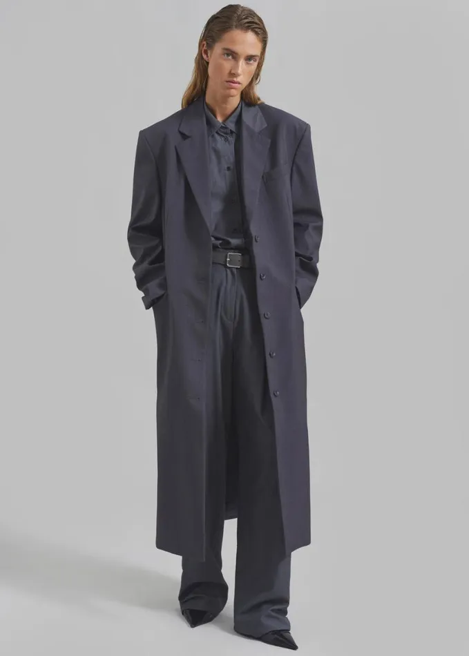 Clothing Women The Frankie Shop Robinson Long Coat 8211 Grey