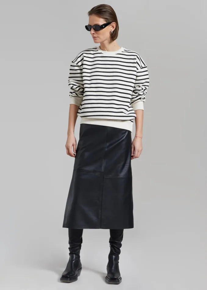 Clothing Women The Frankie Shop Saint Stripe Sweater 8211 BlackWhite Stripe