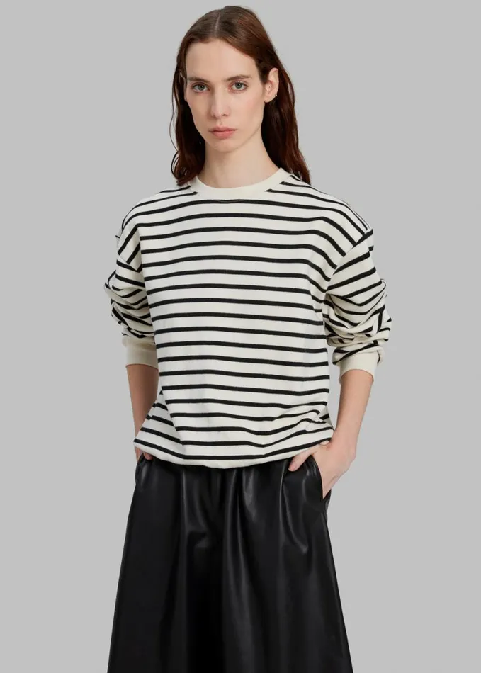 Clothing Women The Frankie Shop Saint Stripe Sweater 8211 BlackWhite Stripe