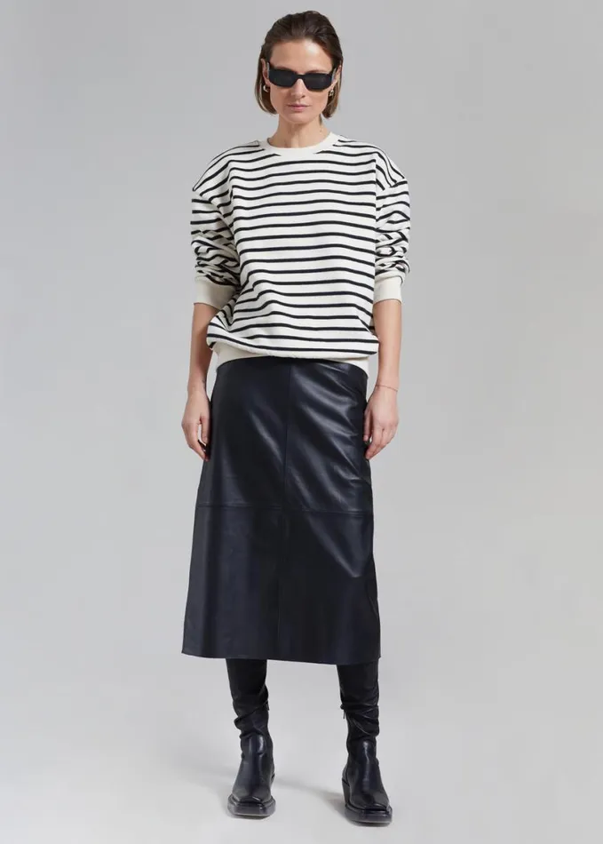 Clothing Women The Frankie Shop Saint Stripe Sweater 8211 BlackWhite Stripe