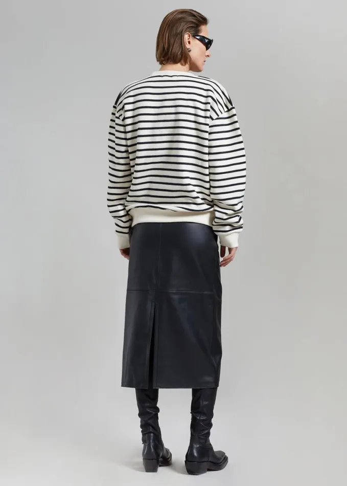 Clothing Women The Frankie Shop Saint Stripe Sweater 8211 BlackWhite Stripe