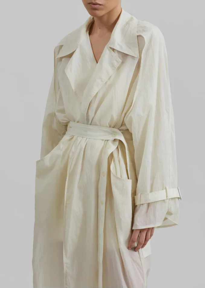 Clothing Women The Frankie Shop Sal Trench Coat 8211 Ivory
