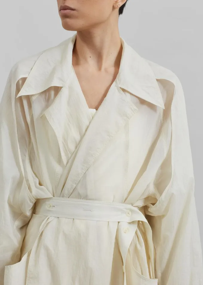 Clothing Women The Frankie Shop Sal Trench Coat 8211 Ivory