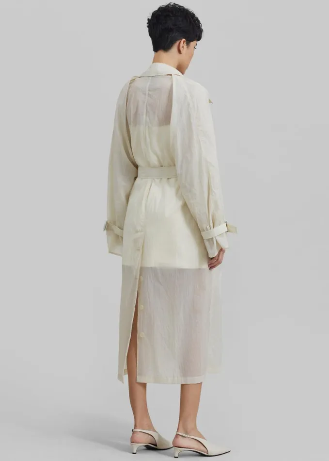 Clothing Women The Frankie Shop Sal Trench Coat 8211 Ivory