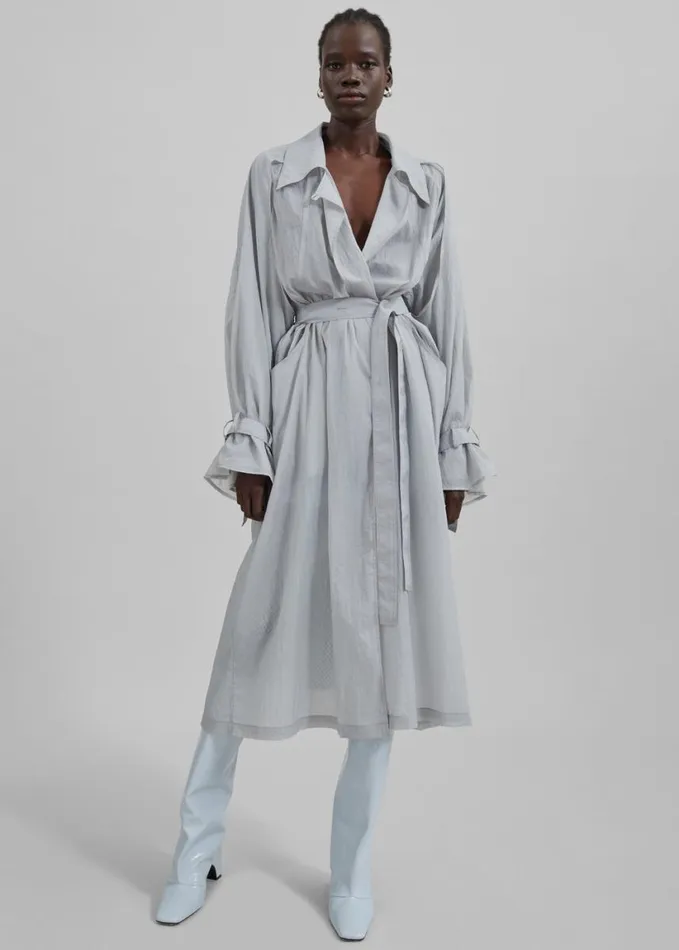 Clothing Women The Frankie Shop Sal Trench Coat 8211 Light Grey