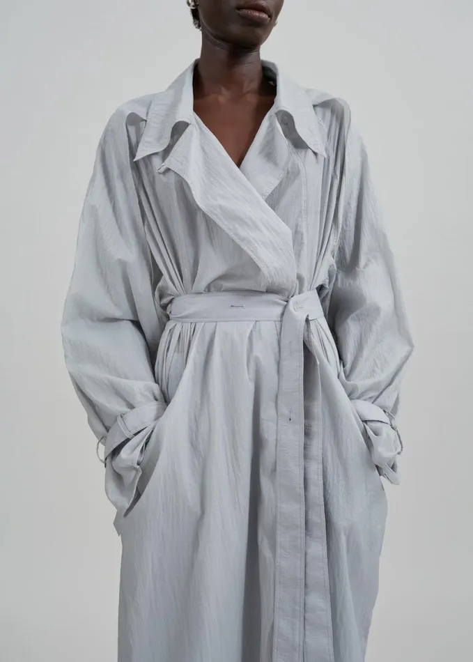 Clothing Women The Frankie Shop Sal Trench Coat 8211 Light Grey