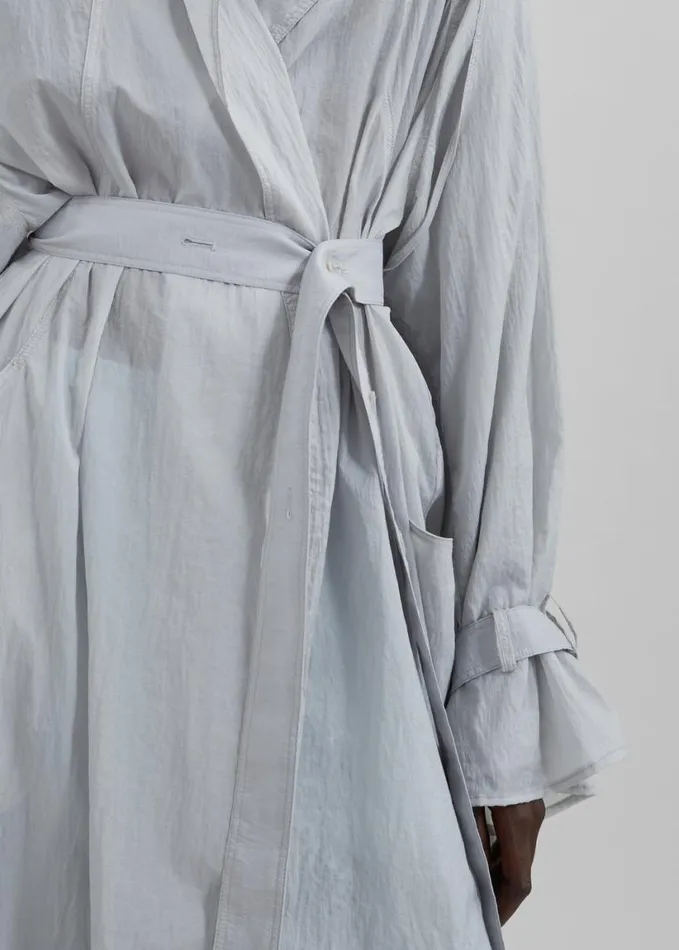 Clothing Women The Frankie Shop Sal Trench Coat 8211 Light Grey