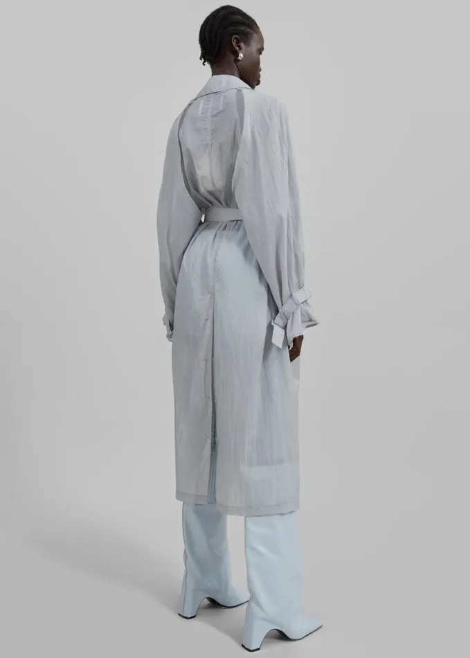 Clothing Women The Frankie Shop Sal Trench Coat 8211 Light Grey