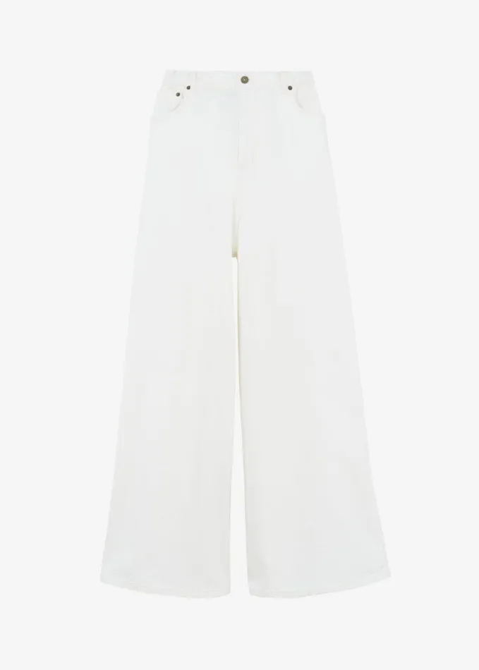Clothing Women The Frankie Shop Sasha Wide Leg Jeans 8211 Off White