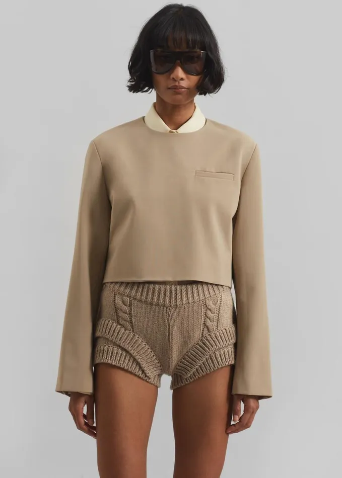 Clothing Women The Frankie Shop Tamsin Top 8211 Beige