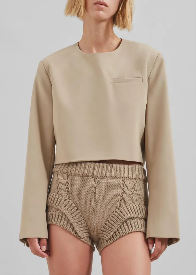 Clothing Women The Frankie Shop Tamsin Top 8211 Beige