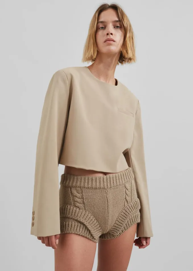 Clothing Women The Frankie Shop Tamsin Top 8211 Beige
