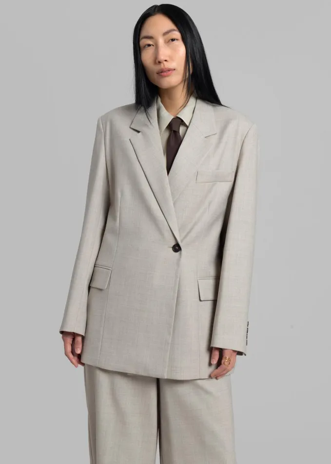 Clothing Women The Frankie Shop Tessa Wool Blazer 8211 Beige