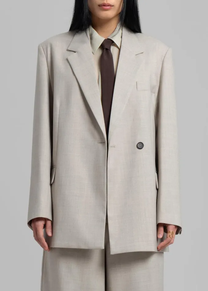 Clothing Women The Frankie Shop Tessa Wool Blazer 8211 Beige