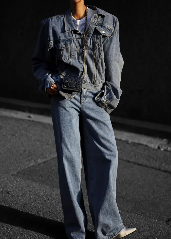 Clothing Women The Frankie Shop Timothee Padded Denim Jacket 8211 Light Wash