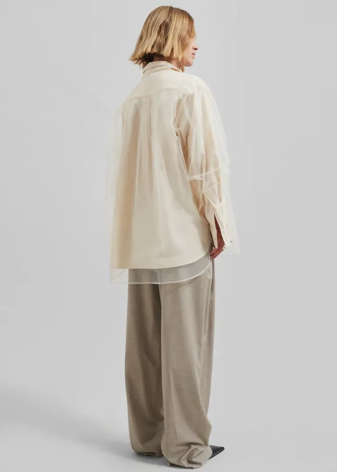 Clothing Women The Frankie Shop Valetta Double Shirt 8211 Ivory