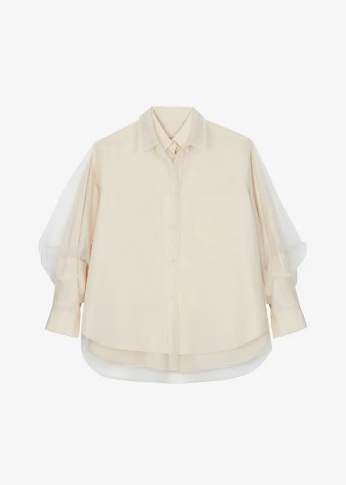 Clothing Women The Frankie Shop Valetta Double Shirt 8211 Ivory