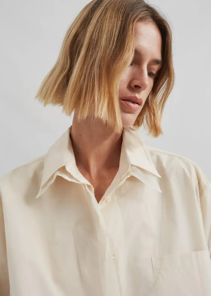 Clothing Women The Frankie Shop Valetta Double Shirt 8211 Ivory