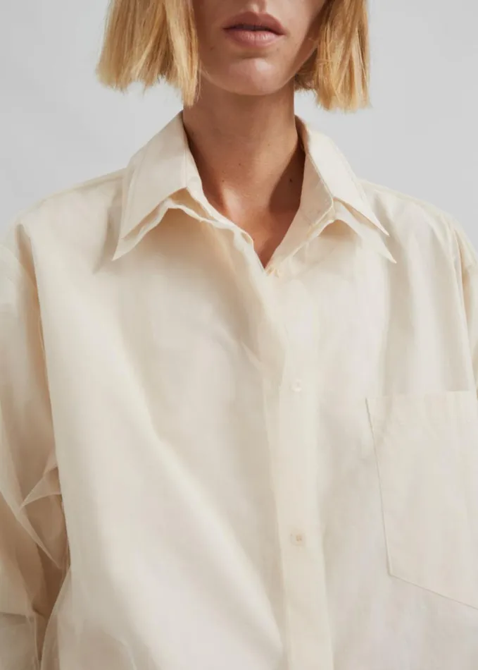 Clothing Women The Frankie Shop Valetta Double Shirt 8211 Ivory