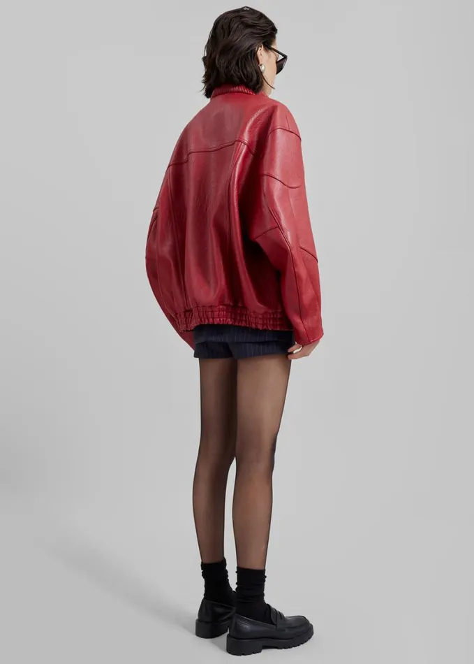 Clothing Women The Frankie Shop Zion Bomber Jacket 8211 Red
