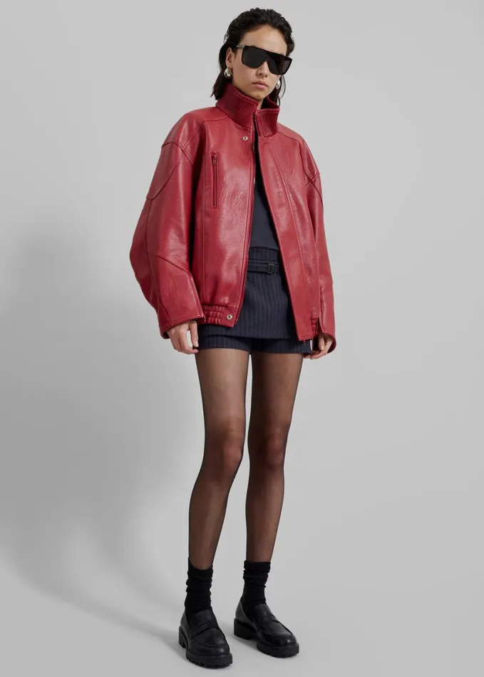 Clothing Women The Frankie Shop Zion Bomber Jacket 8211 Red