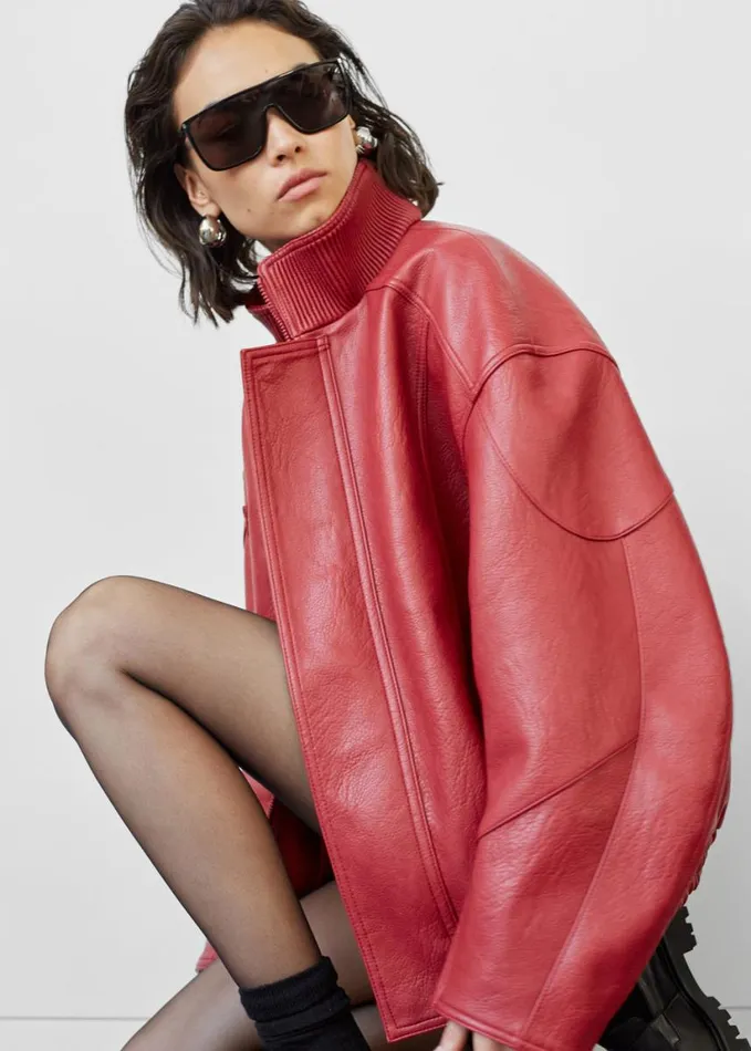Clothing Women The Frankie Shop Zion Bomber Jacket 8211 Red
