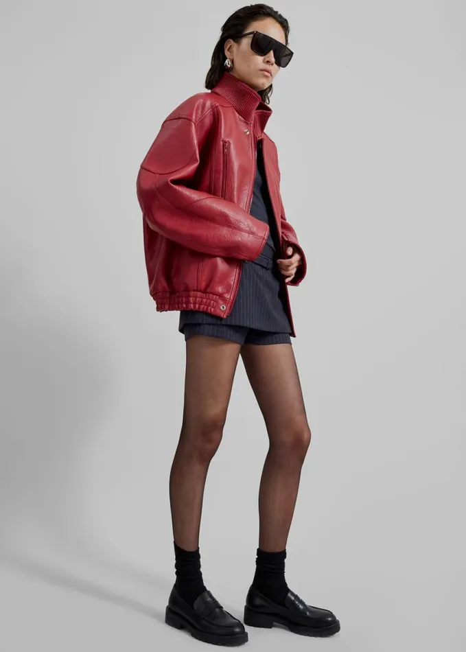 Clothing Women The Frankie Shop Zion Bomber Jacket 8211 Red