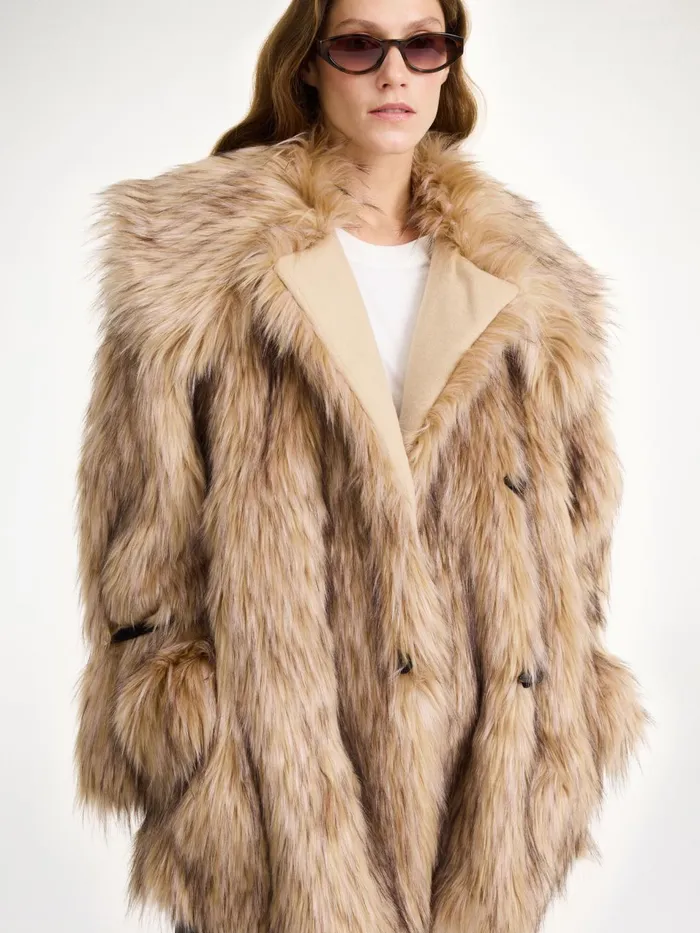 Coats and Jackets Women By Malene Birger Exclusive Moda Operandi Yvette Faux Fur Coat Nomad