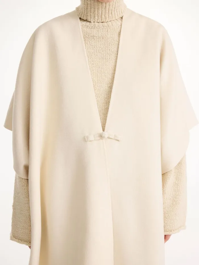 Coats and Jackets Women By Malene Birger Robertas Wool Cape Pearl