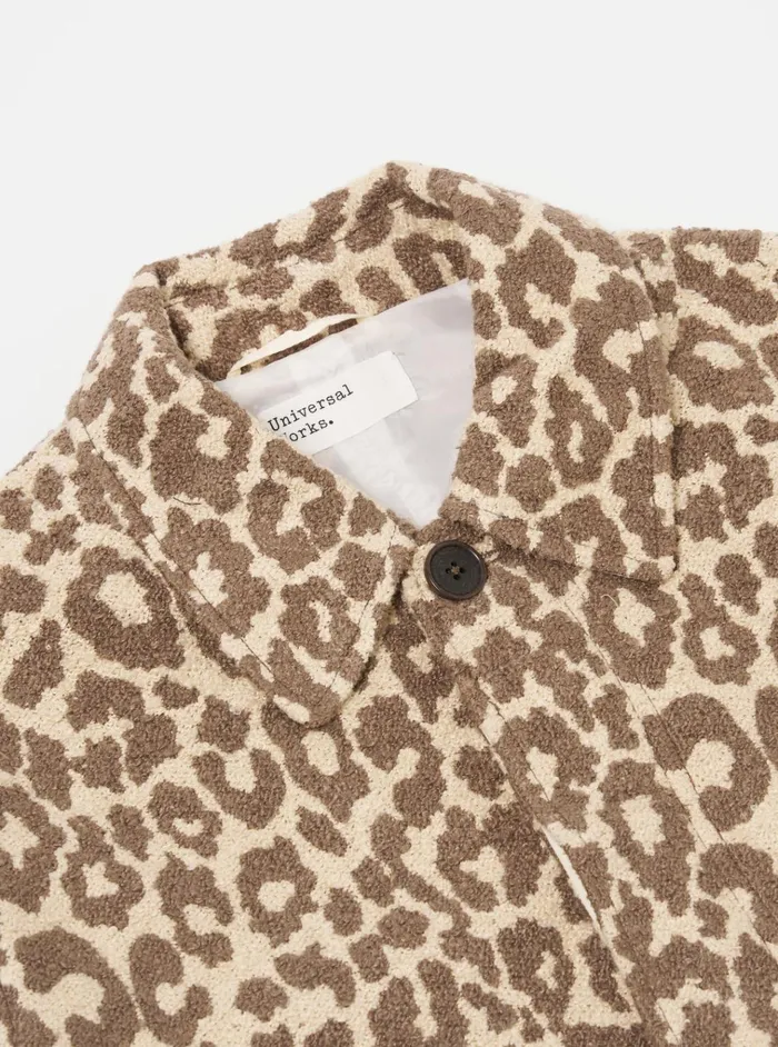 Coats and Outerwear Men Universal Works Universal Works Account Coat In Natural Crazy Leopard