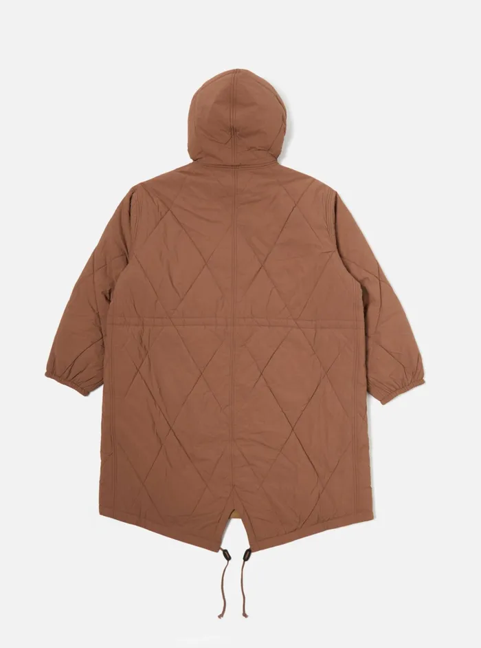 Coats and Outerwear Men Universal Works Universal Works Reversible Diamond Quilt Parka In Brown Recycled Nylon