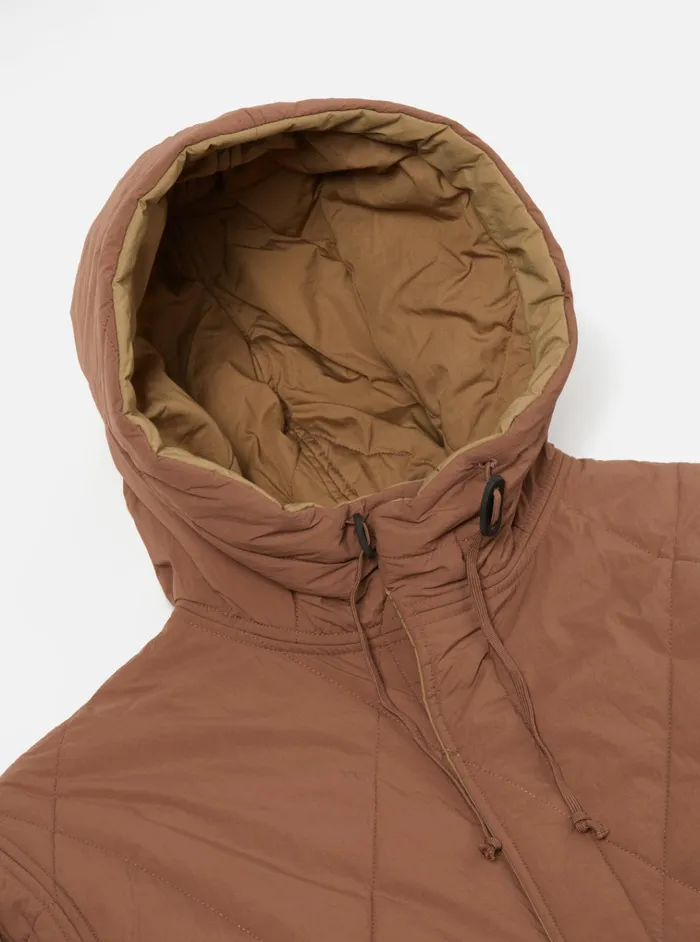 Coats and Outerwear Men Universal Works Universal Works Reversible Diamond Quilt Parka In Brown Recycled Nylon