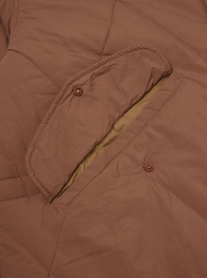 Coats and Outerwear Men Universal Works Universal Works Reversible Diamond Quilt Parka In Brown Recycled Nylon