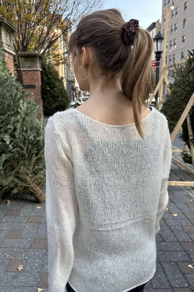Colette Boat Neck Sweater Ivory Women Brandy Melville Sweaters