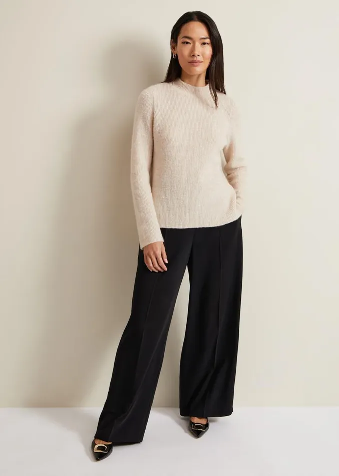 Connie Mohair Blend Jumper Stone Women Phase Eight Knitwear