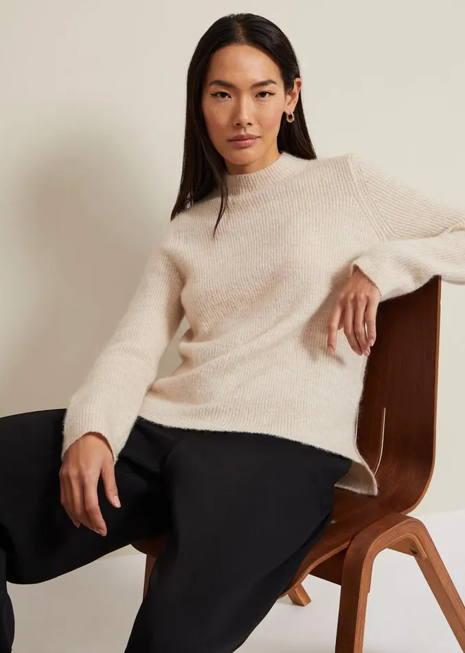Connie Mohair Blend Jumper Stone Women Phase Eight Knitwear